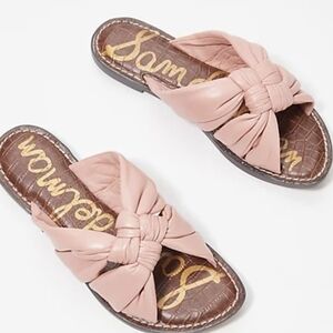 Sam Edelman "Like New"Womens Leatger Knot Slides Flip Flop shoes sz 6M